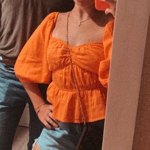 a new day Bright Orange Blouse